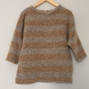 Zara Oversized Striped Sweater Size M Yellow/Grey